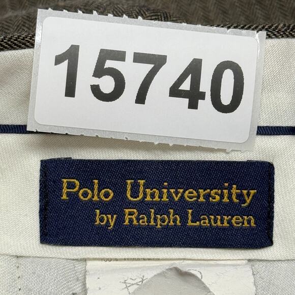 Polo Ralph Lauren Dress Pants Mens 36X32 Gray Wool Pleated Cuffed Actual 36X31 - Picture 9 of 9